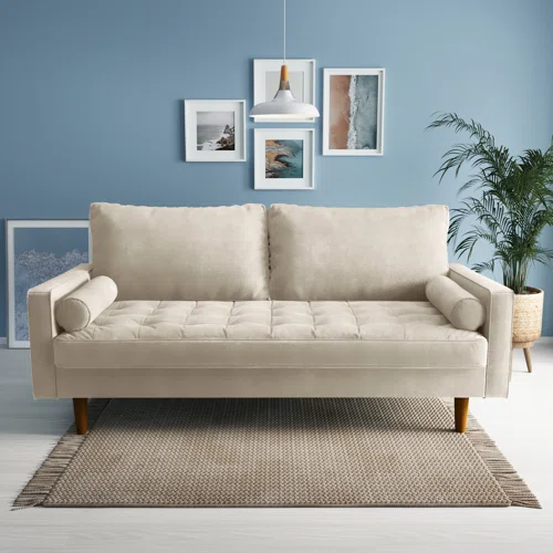 Mauck Velvet Lounge 70 inche Sofa, ( New, Open Box)