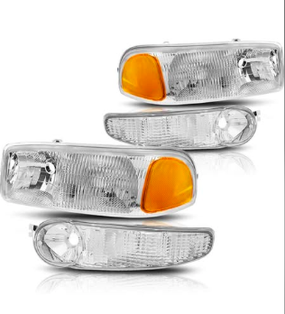 PM PERFORMOTOR OE Factory Style Replacement Headlight+Bumper Lamp Compatible with 01-07 Sierra C3 15 (New)