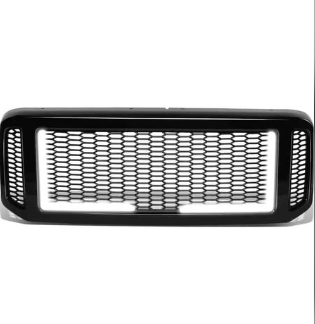 DNA MOTORING GRF-LB-017-BK Badgeless Diamond Mesh LED Front Bumper Grille Grill Compatible with 2005 (New)