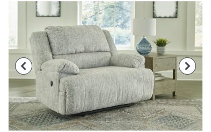 Signature Design by Ashley McClelland Transitional Zero Wall Wide Seat Recliner, Light Gray (new open box)