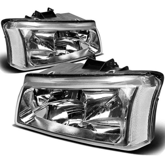 DNA MOTORING Pair Headlight Assembly Compatible with 2003-2006 Chevy Silverado 1500 2500 3500 1500 H (new open box)