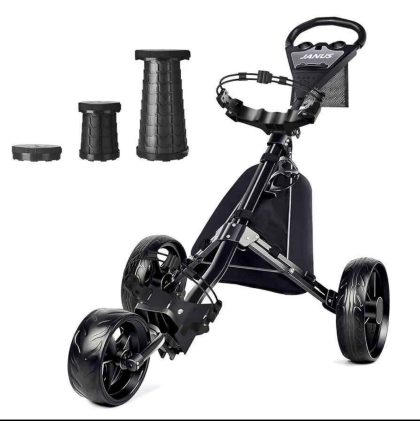 golf carts had 3 stability wide wheels