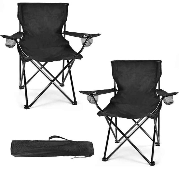 WEIDIORME 2 Pack Lightweight Camping Chairs for Adults & Teens, 250LBS Capacity Foldable Portable
