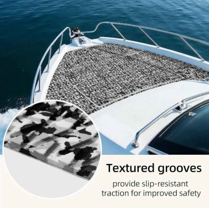 Boat Flooring EVA Foam Decking Sheet 94.5"x23.6" Camo Snow Marine Flooring for Boats Self-Adhesive N